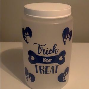 Hand Decorated Plastic Dog Treat Container